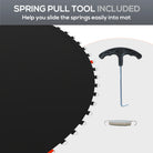 SPORTNOW Trampoline Replacement Mat with Spring Pull Tool, 42 V-Hooks, for 8ft Trampoline using 14cm Springs, Black - anydaydirect