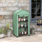 Outsunny Three-Tier Mini Greenhouse - Green - anydaydirect
