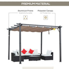 Outsunny 3 x 3(m) Aluminium Pergola Canopy Gazebo Awning Outdoor Garden Sun Shade Shelter Marquee Party BBQ, Brown - anydaydirect