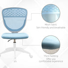 Vinsetto Armless Desk Chair, Mesh Office Chair, Height Adjustable with Swivel Wheels, Blue - anydaydirect