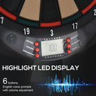 HOMCOM LCD Electronic Dartboard Set Features 26 Games w/ 185 Variations and Include 6 Darts Multi-Game Option Ready-to-Play - anydaydirect