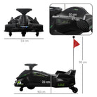 HOMCOM 12V Kids Electric Go Kart with Music, LED Lights, Slow Start, Black - anydaydirect