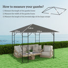 Outsunny 3 x 3(m) Gazebo Canopy Replacement Cover, Garden Gazebo Roof Replacement with Drain Holes, Water Resistant PVC Coating, 370g/?, UPF30+, TOP COVER ONLY, Grey - anydaydirect