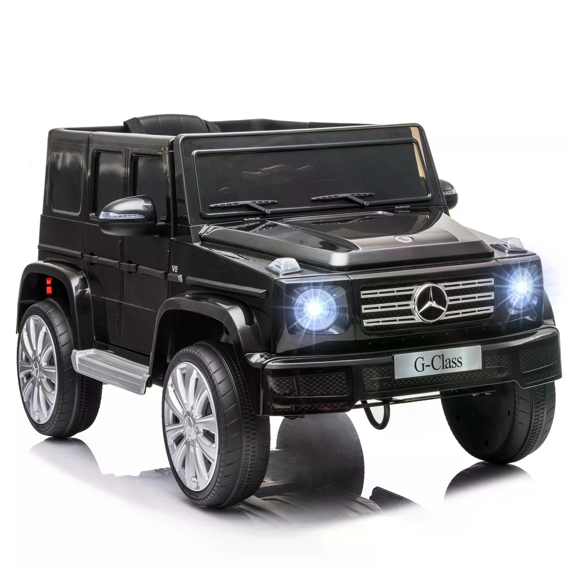 HOMCOM Compatible 12V Battery-powered Kids Electric Ride On Car Mercedes Benz G500 Toy w/ Parental Remote Control Music Lights MP3 Wheels - anydaydirect
