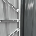 Outsunny 14 x 9 ft Lockable Garden Shed Large Patio Roofed Tool Metal Storage Building Foundation Sheds Box Outdoor Furniture, Grey - anydaydirect