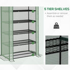 Outsunny 5 Tier Widened Mini Greenhouse with Reinforced PE Cover, Portable Indoor Outdoor Green House with Roll-up Door and Wire Shelves, 193H x 90W x 49Dcm, Green - anydaydirect