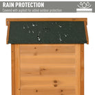 Outsunny Wooden Garden Cabinet 3-Tier Storage Shed 2 Shelves Lockable Organizer with Hooks Foot Pad 74 x 55 x 155cm Dark Yellow - anydaydirect