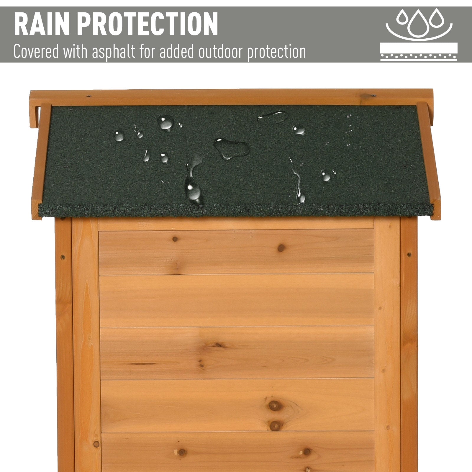 Outsunny Wooden Garden Cabinet 3-Tier Storage Shed 2 Shelves Lockable Organizer with Hooks Foot Pad 74 x 55 x 155cm Dark Yellow - anydaydirect