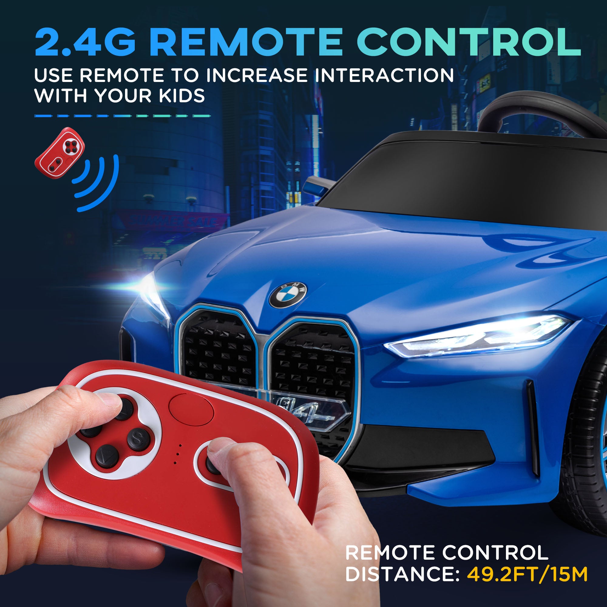 HOMCOM BMW i4 Licensed 12V Kids Electric Ride-On Car - anydaydirect