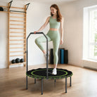 SPORTNOW 40" Foldable Fitness Trampoline Rebounder with Handle, Green - anydaydirect