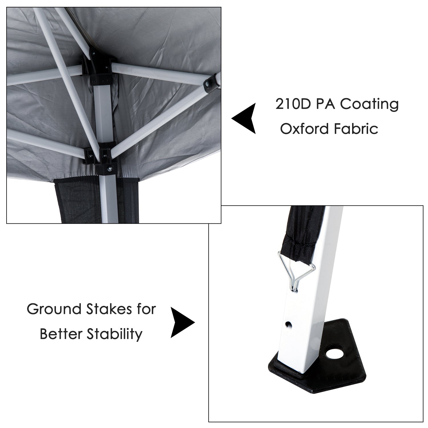 Outsunny 3 M x 3 M Base/ 2.5 M x 2.5 M Top Pop Up Gazebo with Carry Bag, Height Adjustable Slant Leg Party Tent Instant Event Shelter for Garden, Patio, Black - anydaydirect