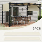 Outsunny 2 Pcs UV Protection Pergola Replacement Canopy, Pergola Shade Cover, Easy to Install, for 3 x 3(m) Pergola, Cream White - anydaydirect