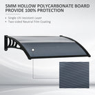 Outsunny Door Canopy Awning Outdoor Window Rain Shelter Cover for Front/Back Door Porch Black 100 x 75cm - anydaydirect