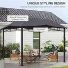 Outsunny 3x3(m) Outdoor Gazebo Garden Gazebo Pavilion Sunshade Canopy Tent with Steel Frame, Grey - anydaydirect