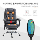 Vinsetto Heated 6 Points Vibration Massage Executive Office Chair Adjustable Swivel Ergonomic High Back Desk Chair Recliner with Footrest Dark Grey - anydaydirect