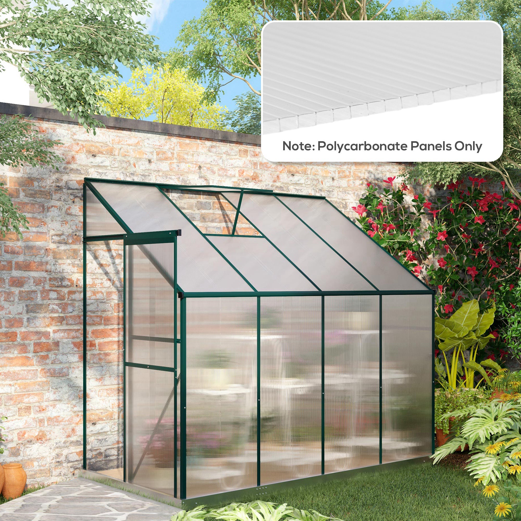 Outsunny 14 Pieces Polycarbonate Sheets, 121 x 61 x 0.4cm Twin-Wall Plastic Roofing Sheets, 10m² Replacement Greenhouse Panels, Waterproof and UV Protection, Clear - anydaydirect