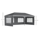 Outsunny 3 x 6m Pop-Up Gazebo, with Removable Walls - Grey - anydaydirect