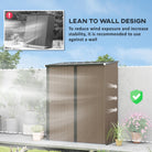 Outsunny 5 x 3 ft Metal Garden Storage Shed Patio Corrugated Steel Roofed Tool Shed with Single Lockable Door, Brown - anydaydirect