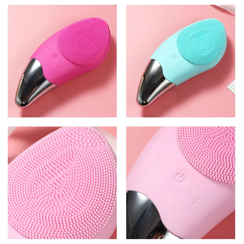 Silicone Electric Face Cleansing Brush Deep Cleaning Skincare Massager Pore Cleaning Facial Vibration Cleaning And Beauty Tool - anydaydirect