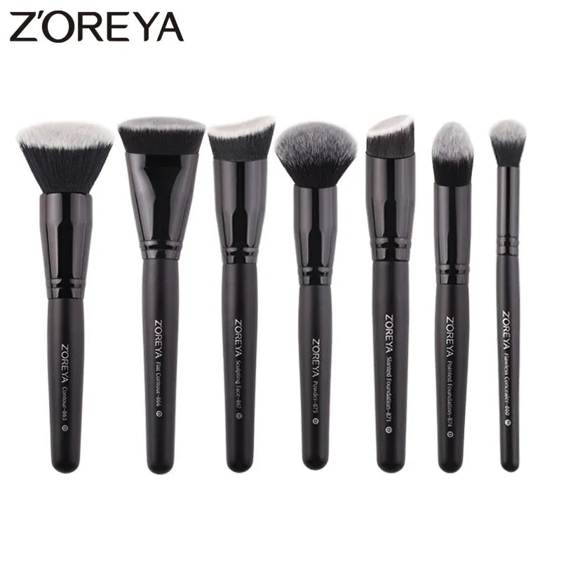 ZOREYA Black Makeup Brushes Set Eye Face Cosmetic Foundation Powder Blush Eyeshadow Kabuki Blending Make up Brush Beauty Tool - anydaydirect