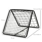 HOMCOM Angle Adjustable Double Sided Rebounder Net Training Aid Target Soccer Goal Kickback For Football, Baseball, Basketball - 75L x 75W cm - anydaydirect