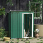 Outsunny 5 x 3ft Garden Storage Shed with Sliding Door and Sloped Roof Outdoor Equipment Tool Garden, Green - anydaydirect