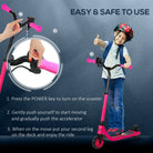 HOMCOM Electric Scooter, 120W Motor E-Scooter w/ Battery Level Display, 2 Adjustable Heights, and Rear Brake, Suitable for 6+ Years Old, Pink - anydaydirect