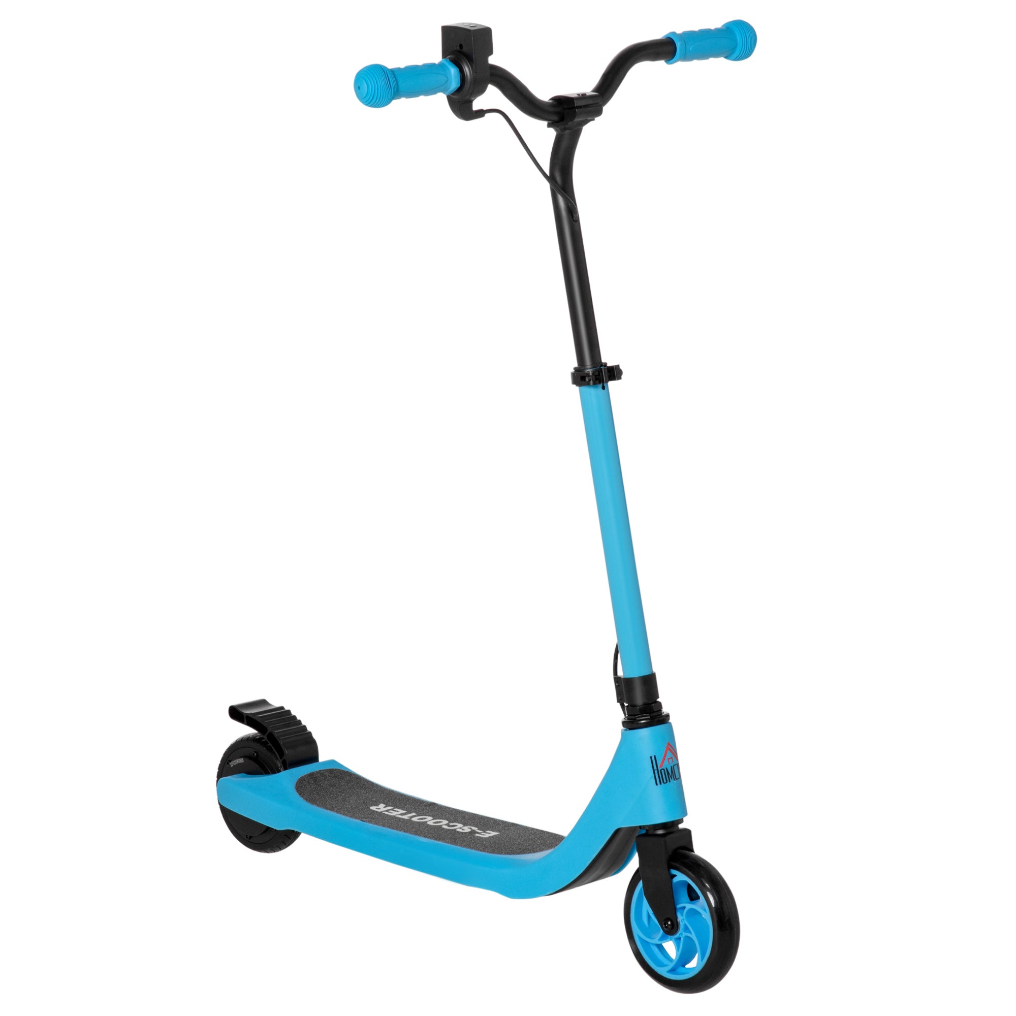 HOMCOM Electric Scooter, 120W Motor E-Scooter w/ Battery Display, Adjustable Height, Rear Brake for Ages 6+ Years - Blue - anydaydirect
