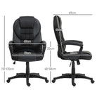 HOMCOM Faux Leather Office Chair - Black - anydaydirect