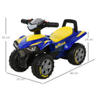 HOMCOM Kids Quad Bike Walker with Engaging Sound Effects, Sturdy PP Construction, Vibrant Yellow & Blue - anydaydirect