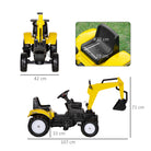 HOMCOM Pedal Digger, Ride-on Construction Toy Car with Functional Horn, Pretend Play, Yellow - anydaydirect