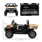 HOMCOM 12V Two-Seater Kids Electric Ride-On Car, with Electric Bucket, Remote Control - Yellow - anydaydirect