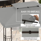 Outsunny Gazebo Roof Replacement, for 3 x 4m Frames - Light Grey - anydaydirect