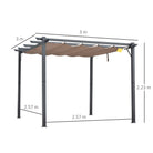 Outsunny 3 x 3(m) Aluminium Pergola Canopy Gazebo Awning Outdoor Garden Sun Shade Shelter Marquee Party BBQ, Brown - anydaydirect