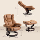 HOMCOM Faux Leather Reclining Chair and Footstool - Brown - anydaydirect