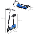 HOMCOM Outdoor Ride On Powered Scooter for kids Sporting Toy 120W Motor Bike 2 x 12V Battery - Blue - anydaydirect
