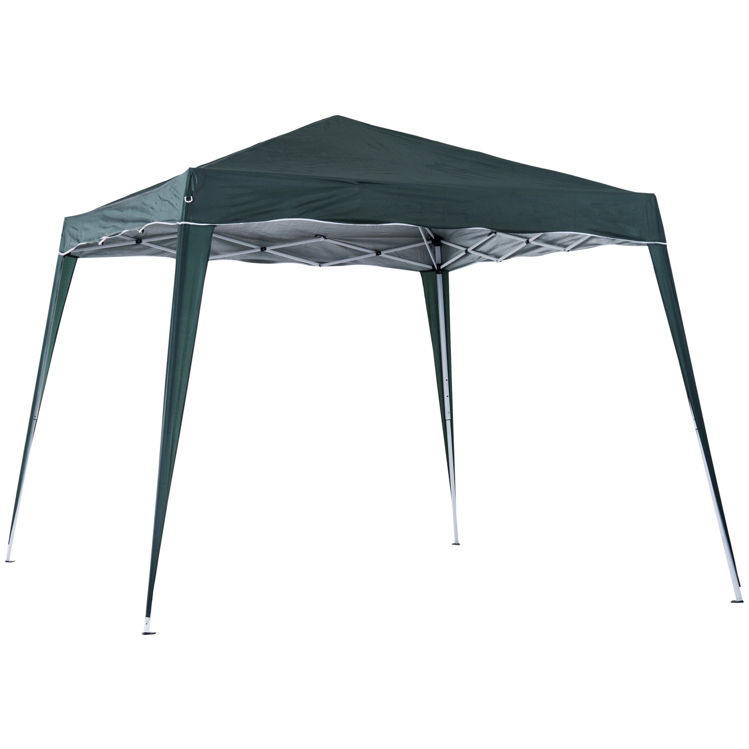Outsunny 3 M x 3 M Base/ 2.5 M x 2.5 M Top Pop Up Gazebo with Carry Bag, Height Adjustable Slant Leg Party Tent Instant Event Shelter for Garden, Patio, Green - anydaydirect