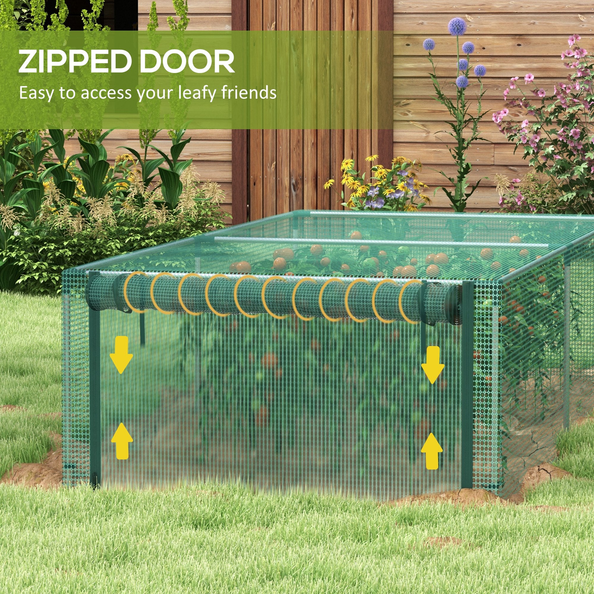 Outsunny 8' x 4' Plant Protection Cage, with Door, Green - anydaydirect