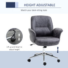 Vinsetto Swivel Computer Office Chair Mid Back Desk Chair for Home Study Bedroom,  Charcoal Grey - anydaydirect