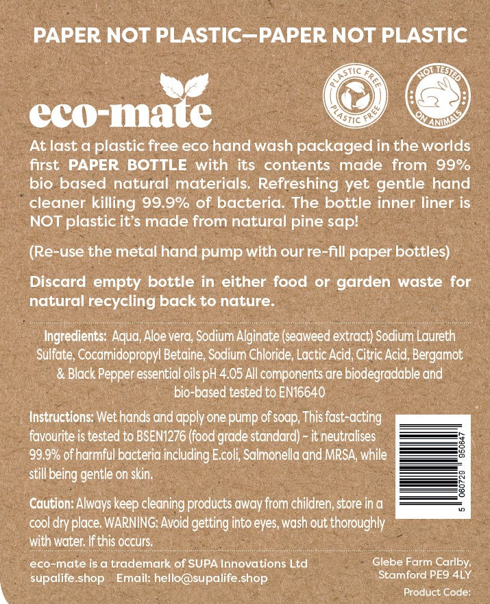 Eco Bergamot & Black Pepper Handwash - anydaydirect