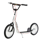 HOMCOM Stunt Scooter for Teens and Kids, Kick Scooter with Adjustable Handlebar, Dual Brakes, and 16 Inch Rubber Tyres, White - anydaydirect