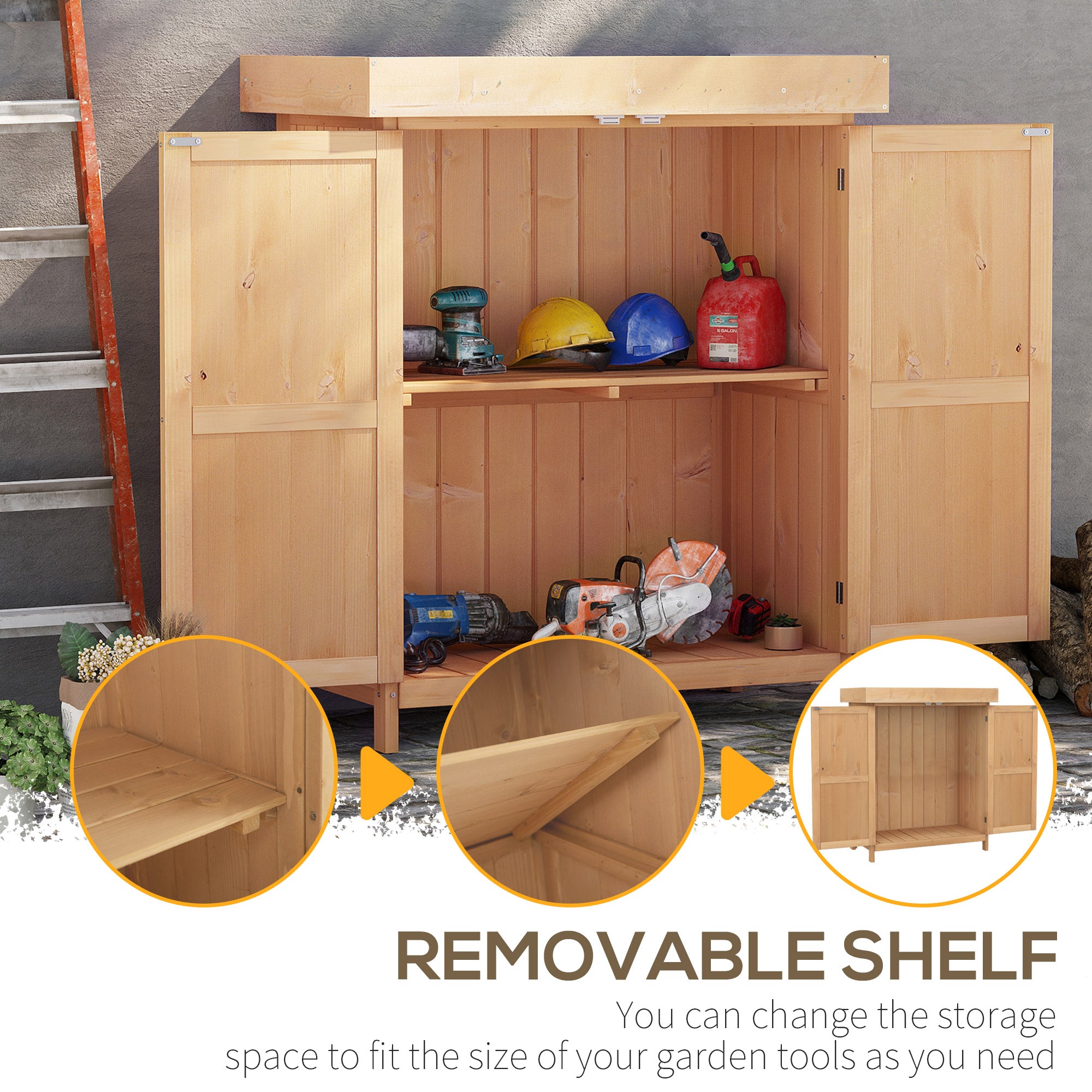 Outsunny Outdoor Garden Storage Shed, Cedarwood-Burlywood Colour - anydaydirect