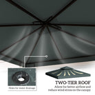 Outsunny Gazebo Roof Replacement, for 3 x 3(m) Frames - Grey - anydaydirect