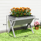 Outsunny Wooden Raised Garden Bed with Bed Liner, Elevated Planter Box with Legs, Light Grey - anydaydirect