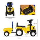 HOMCOM Compatible Baby Toddler Sliding Car NEW HOLLAND Licensed Foot to Floor Slider w/ Horn Storage Steering Wheel for 12-36 Months Yellow - anydaydirect