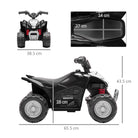AIYAPLAY Honda Licensed Kids Quad Bike, 6V Electric Ride on Car ATV Toy with LED Light Horn for 1.5-3 Years, Black - anydaydirect