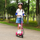 HOMCOM Folding Electric Kids Scooter Ride on Age 7-14, Pink - anydaydirect