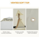 Outsunny 3 x 3 m Metal Gazebo, Garden Pavillion, Double Roof Outdoor Canopy Shelter with Mesh Sidewalls, Cream White - anydaydirect