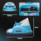 AIYAPLAY 360° Rotation Kids Bumper Car, 12V Waltzer Car with Remote Control, Dual Joysticks, Music Lights - Light Blue - anydaydirect