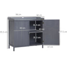 Outsunny Wooden Garden Storage Shed Tool Cabinet Organiser w/ Potting Bench Table, Two Shelves, 98 x 48 x 95.5 cm, Grey - anydaydirect